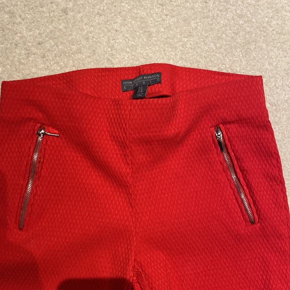 FENN WRIGHT MANSON STUDIO womens red stretchy dress pants with zippered pockets - Picture 2 of 4